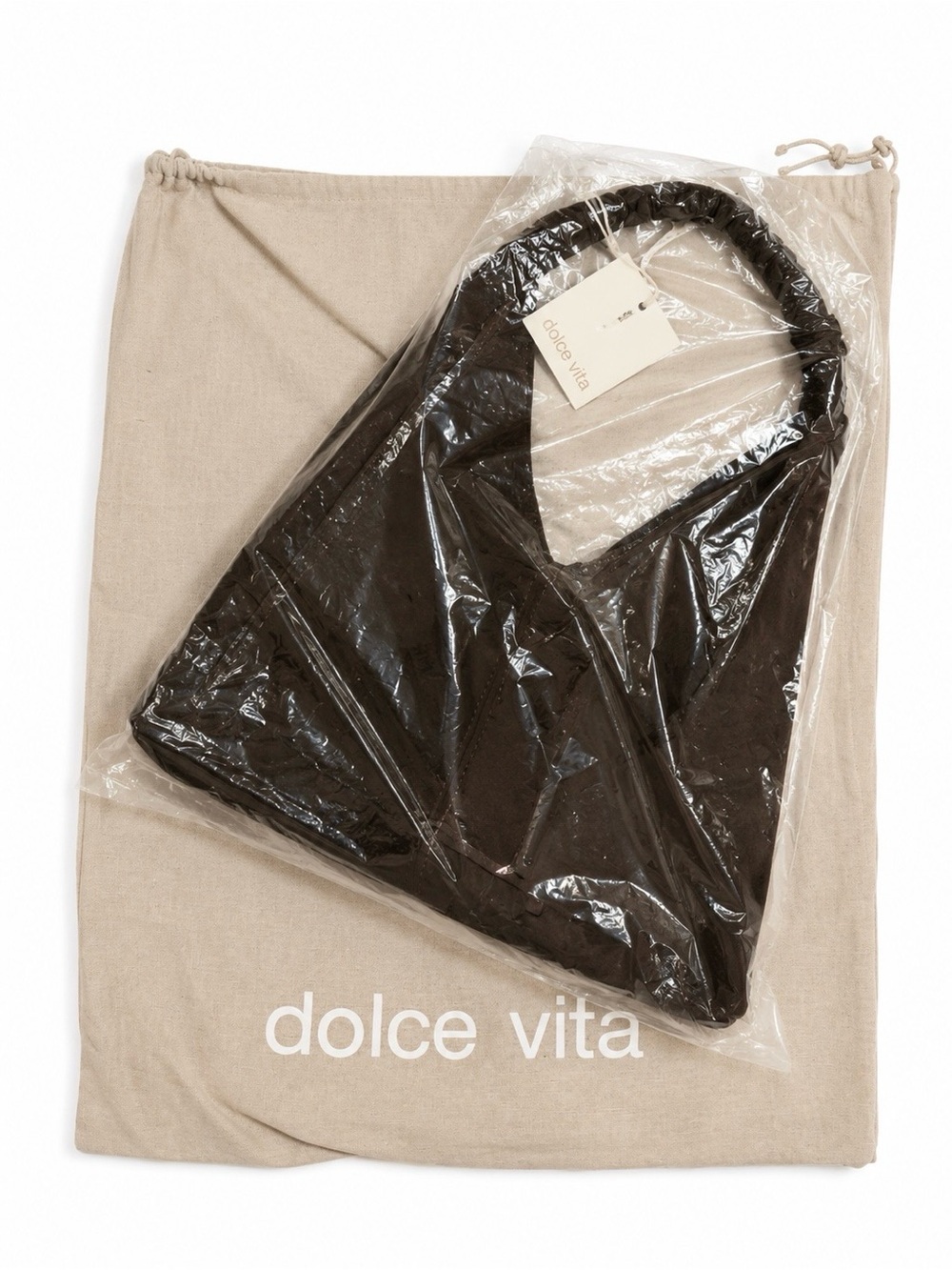 Dolce Vita Merrick Espresso Suede Slouchy Hobo Bag BNWT - Picture 9 of 16